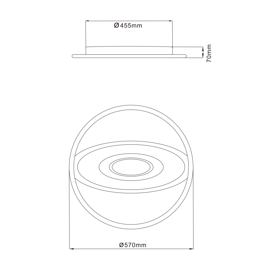 Globo - LED stropna svjetiljka s prigušivanjem LED/60W/230V 3000-6000K + daljinski upravljač