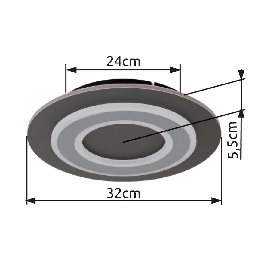 Globo - LED Stropna svjetiljka LED/24W/230V 3000K pr. 32 cm antracit