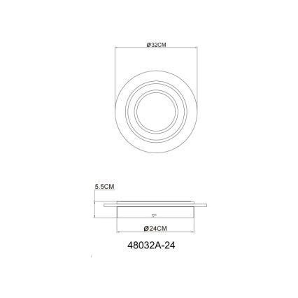 Globo - LED Stropna svjetiljka LED/24W/230V 3000K pr. 32 cm