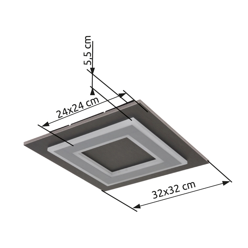 Globo - LED Stropna svjetiljka LED/24W/230V 3000K 32x32 cm antracit