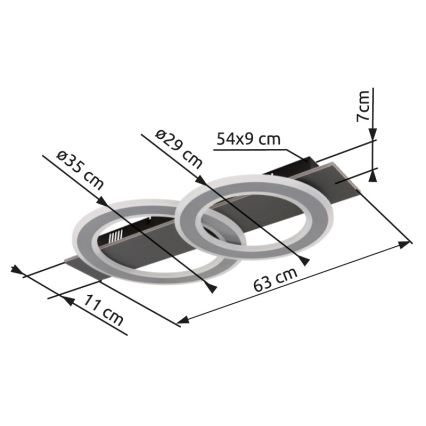 Globo - LED Stropna svjetiljka LED/40W/230V antracit