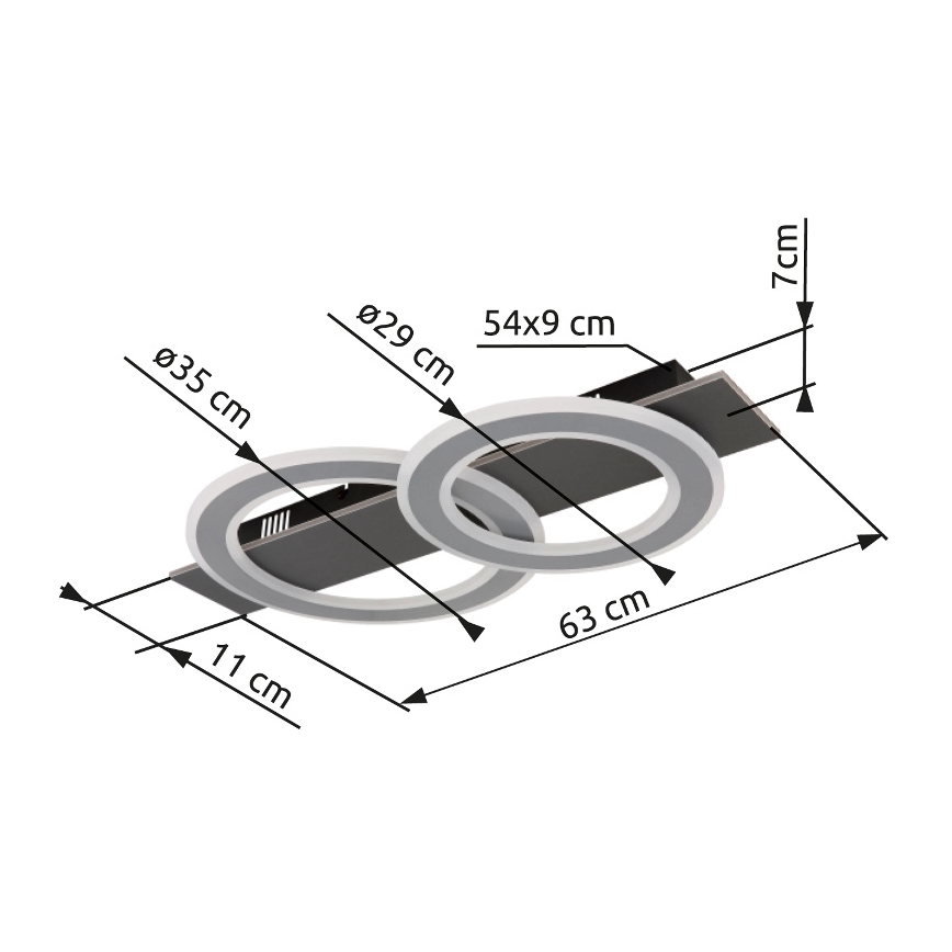 Globo - LED Stropna svjetiljka LED/40W/230V antracit
