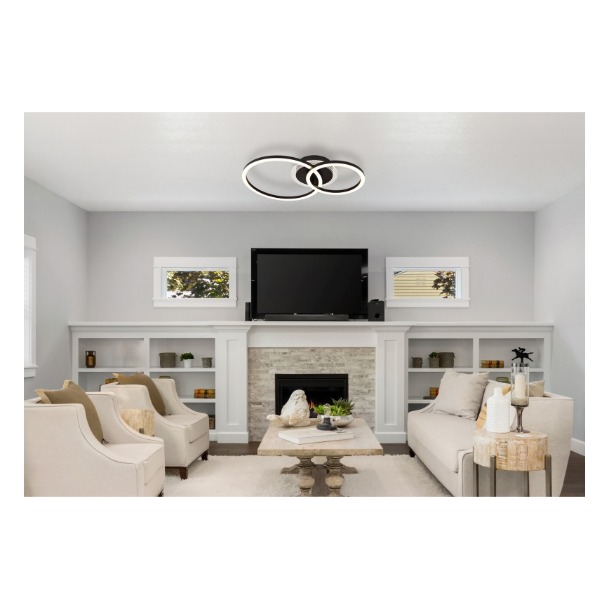 Globo - LED Stropna svjetiljka LED/30W/230V 2700/4500/6500K pr. 33x50 cm crna