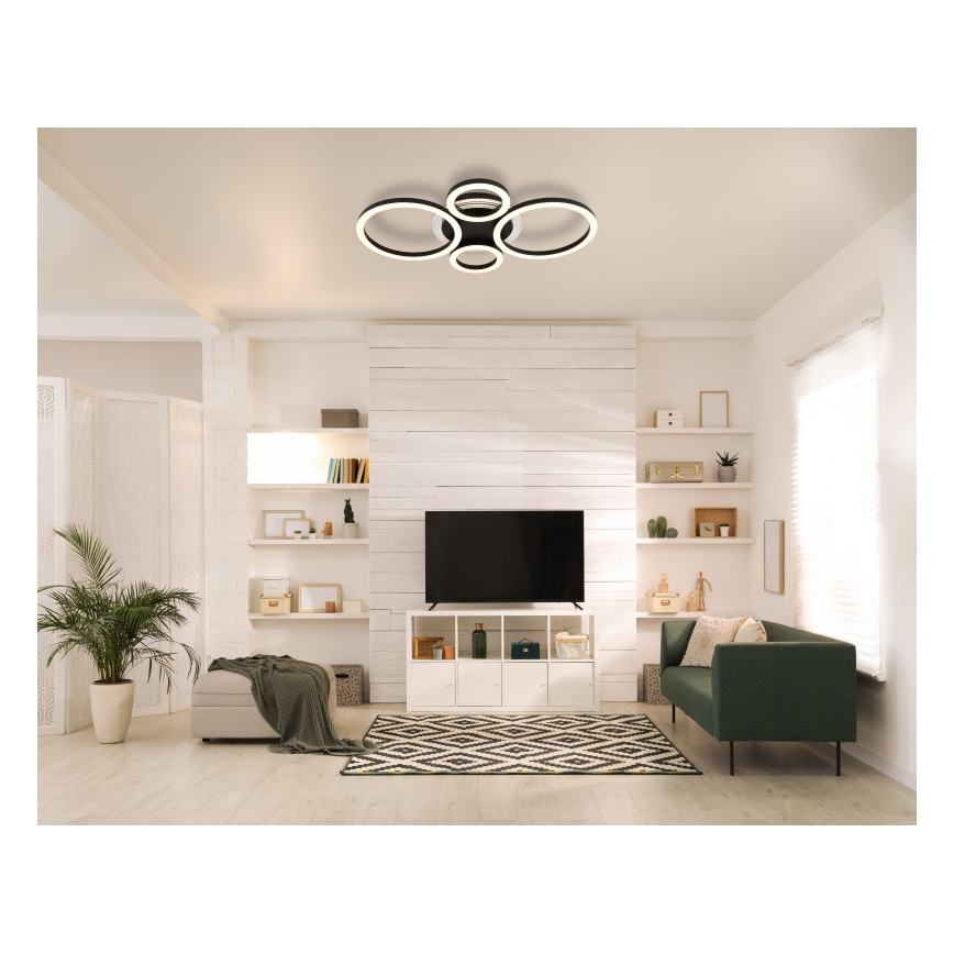 Globo - LED Stropna svjetiljka LED/40W/230V 2700/4500/6500K pr. 35,5x53 cm crna