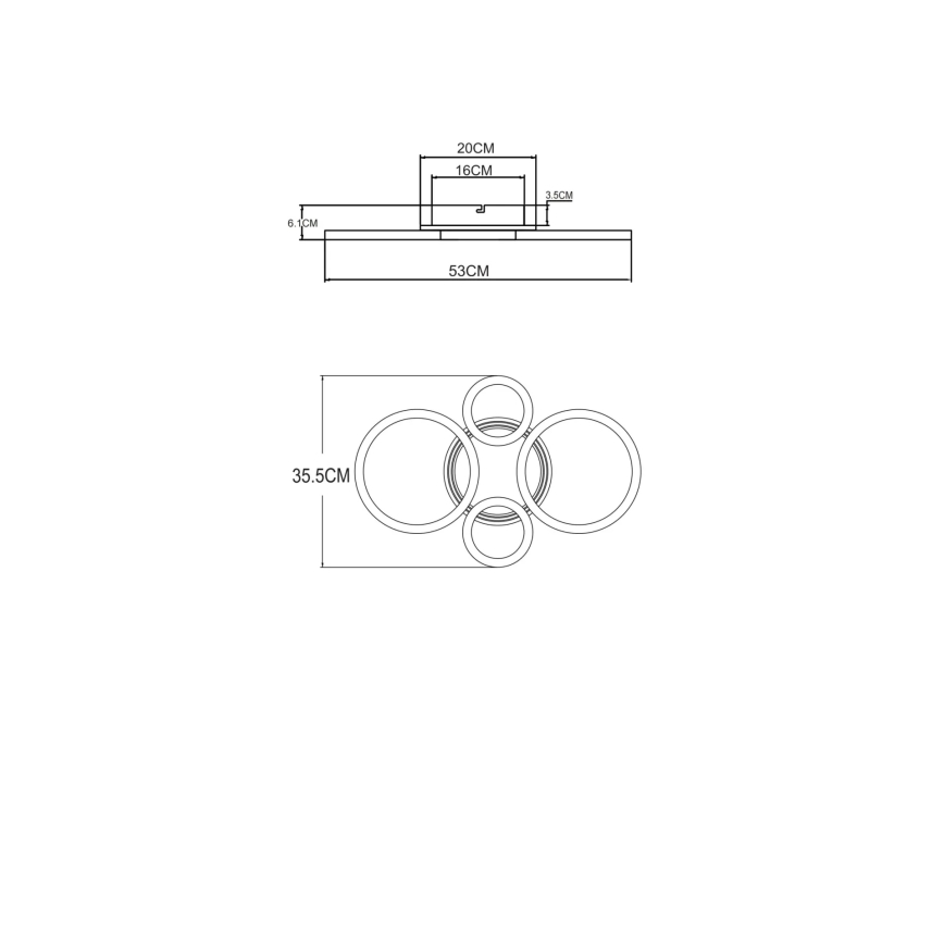 Globo - LED stropna svjetiljka LED/40W/230V 2700/4500/6500K ø 35,5x53 cm mesing