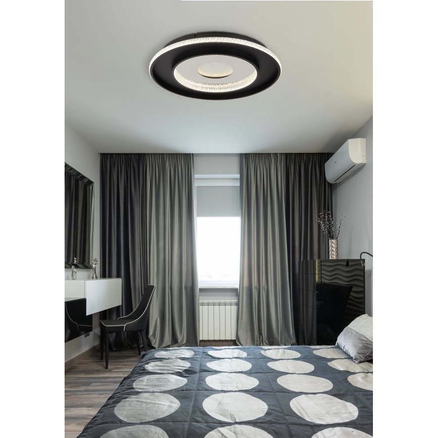 Globo - LED Prigušiva stropna svjetiljka LED/30W/230V 2700-6500K pr. 52,5 cm crna + daljinski upravljač