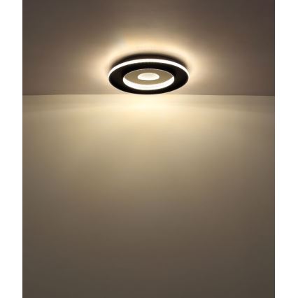 Globo - LED Prigušiva stropna svjetiljka LED/30W/230V 2700-6500K pr. 52,5 cm crna + daljinski upravljač
