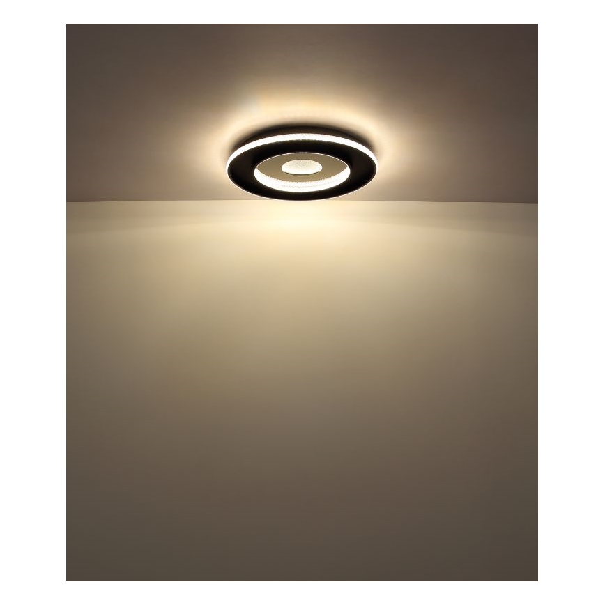 Globo - LED Prigušiva stropna svjetiljka LED/30W/230V 2700-6500K pr. 52,5 cm crna + daljinski upravljač