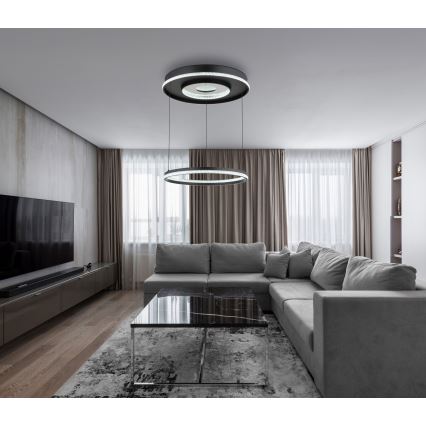 Globo - LED Prigušivi luster na sajli LED/54W/230V 2700-6500K pr. 60 cm crna + daljinski upravljač