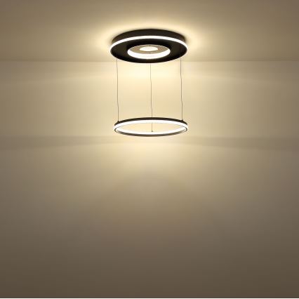 Globo - LED Prigušivi luster na sajli LED/54W/230V 2700-6500K pr. 60 cm crna + daljinski upravljač