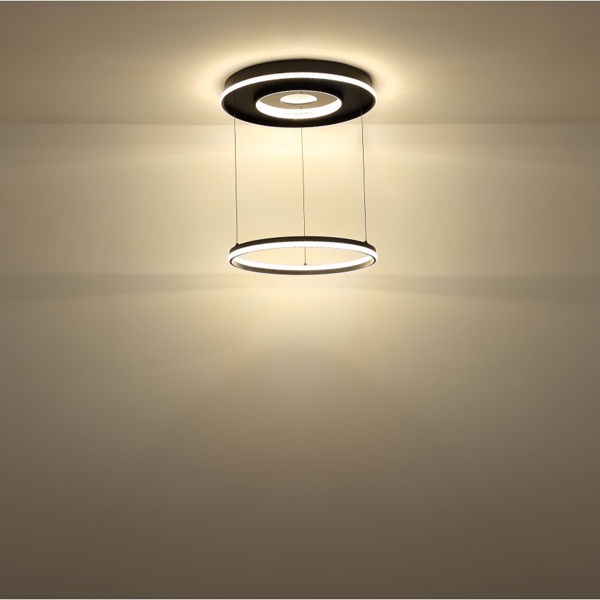 Globo - LED Prigušivi luster na sajli LED/54W/230V 2700-6500K pr. 60 cm crna + daljinski upravljač
