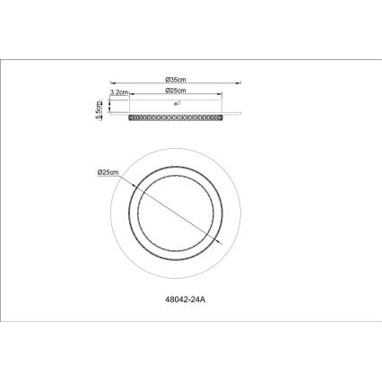 Globo - LED stropna svjetiljka LED/24W/230V 3000/4000/6500K promjer 35 cm antracit