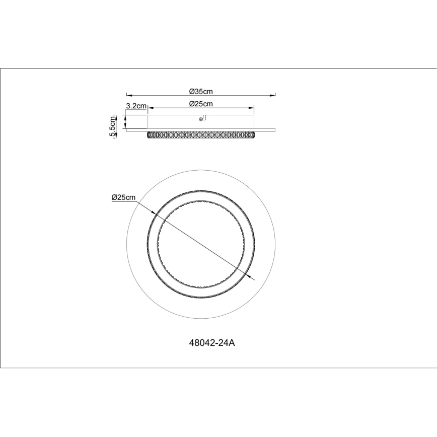 Globo - LED stropna svjetiljka LED/24W/230V 3000/4000/6500K promjer 35 cm antracit