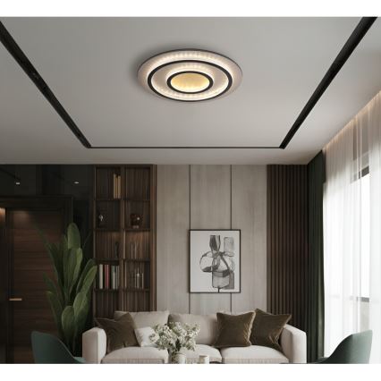 Globo - LED stropno svjetlo s prigušivanjem LED/60 W/230 V 3000–6500 K Ø 55 cm crno + daljinsko upravljanje