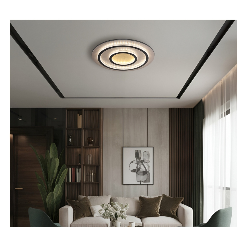 Globo - LED stropno svjetlo s prigušivanjem LED/60 W/230 V 3000–6500 K Ø 55 cm crno + daljinsko upravljanje