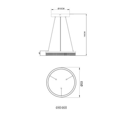 Globo - LED luster na sajli LED/16W/230V 3000K