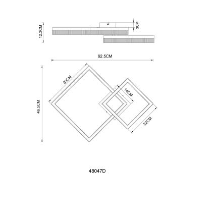 Globo - LED stropna svjetiljka LED/24W/230V 3000K 46,5x62,5 cm