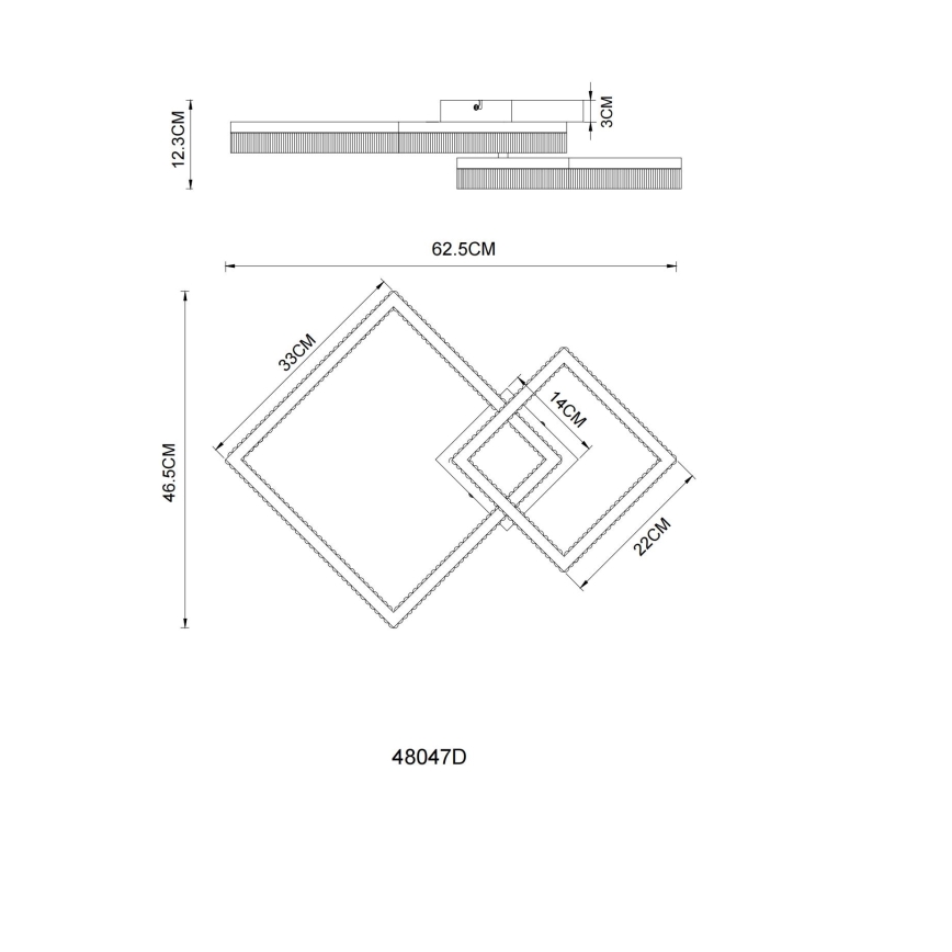 Globo - LED stropna svjetiljka LED/24W/230V 3000K 46,5x62,5 cm