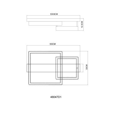 Globo - LED stropna svjetiljka LED/24W/230V 3000K 33x53 cm