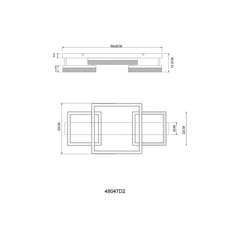 Globo - LED stropna svjetiljka LED/40W/230V 3000K 33x66 cm