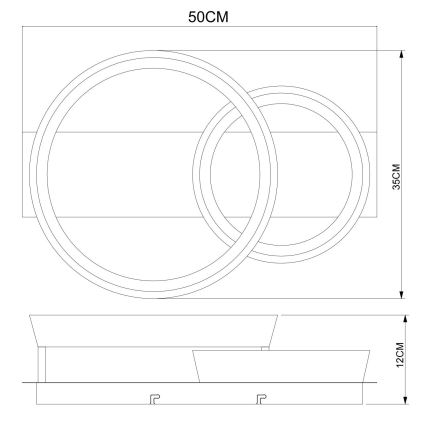 Globo - LED stropna svjetiljka LED/24W/230V 3000K 50x35 cm