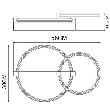 Globo - LED stropna svjetiljka LED/24W/230V 3000K 58x38 cm bež