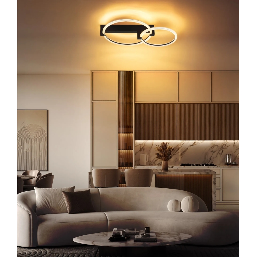 Globo - LED stropna svjetiljka LED/24W/230V 3000K 58x38 cm crna