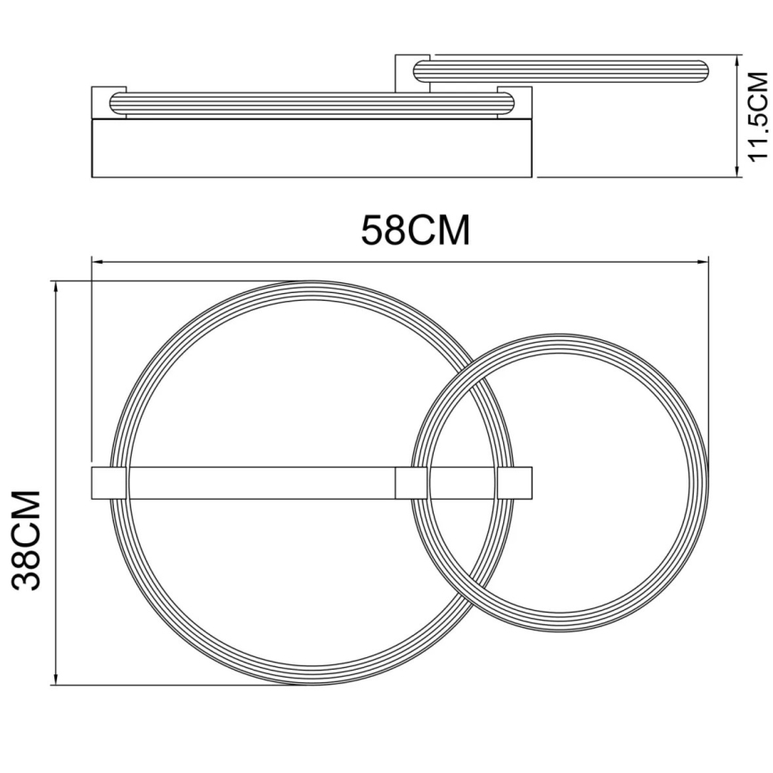 Globo - LED stropna svjetiljka LED/24W/230V 3000K 58x38 cm crna