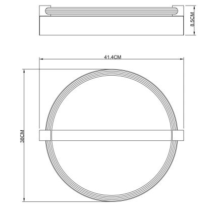 Globo - LED stropna svjetiljka LED/15W/230V 3000K 41,5x38 cm crna