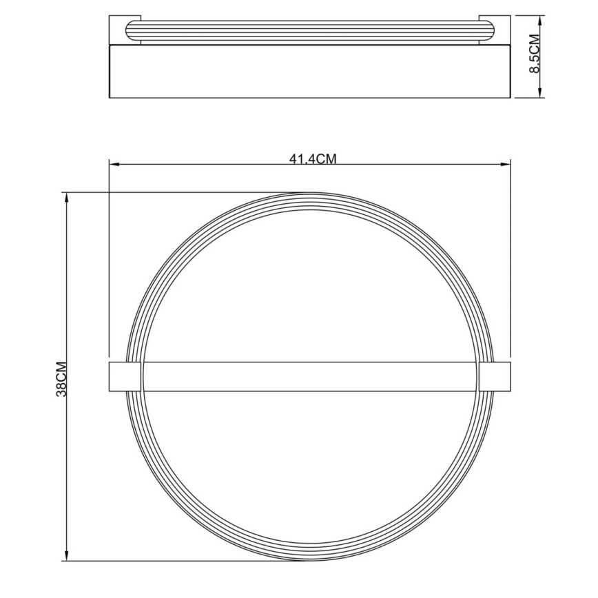 Globo - LED stropna svjetiljka LED/15W/230V 3000K 41,5x38 cm crna