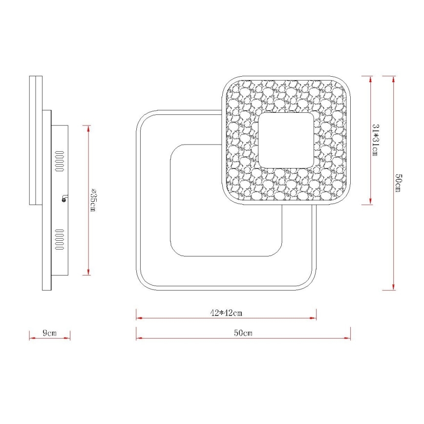 Globo - prigušiva LED stropna svjetiljka LED/48W/230V 2700-6000K 50x50 cm + daljinski upravljač