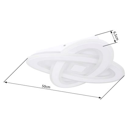 Globo - LED Prigušiva stropna svjetiljka LED/36W/230V 3000-6000K pr. 50 cm bijela + daljinski upravljač