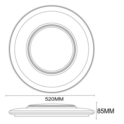 Globo - LED Prigušiva stropna svjetiljka LED/48W/230V + daljinski upravljač