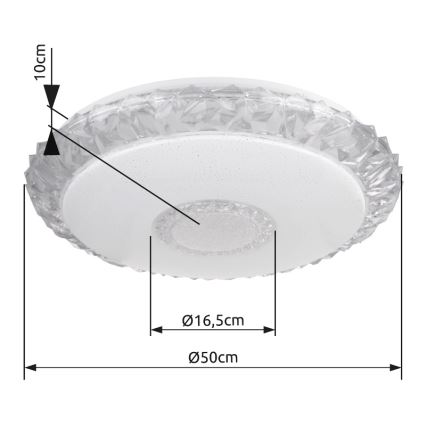 Globo - LED Prigušiva stropna svjetiljka LED/40W/230V 2700-6500K pr. 50 cm Wi-Fi Tuya + daljinski upravljač