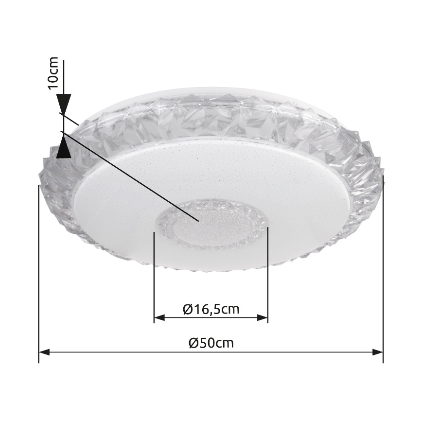 Globo - LED Prigušiva stropna svjetiljka LED/40W/230V 2700-6500K pr. 50 cm Wi-Fi Tuya + daljinski upravljač