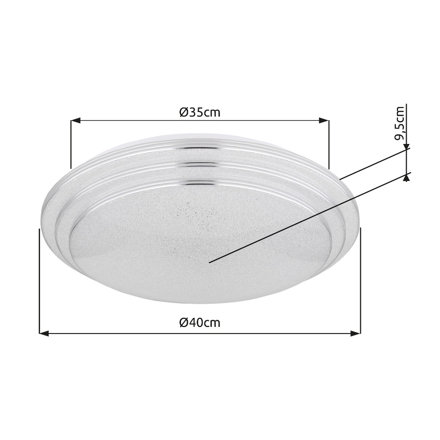 Globo - LED Prigušiva stropna svjetiljka LED/18W/230V pr. 40 cm 2700-6500K + daljinski upravljač