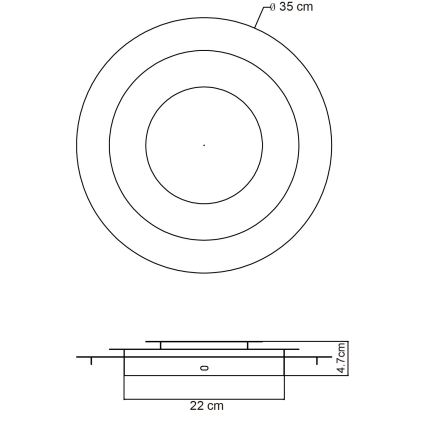 Globo - LED stropna svjetiljka LED/24W/230V 3000K pr. 35 cm zlatna