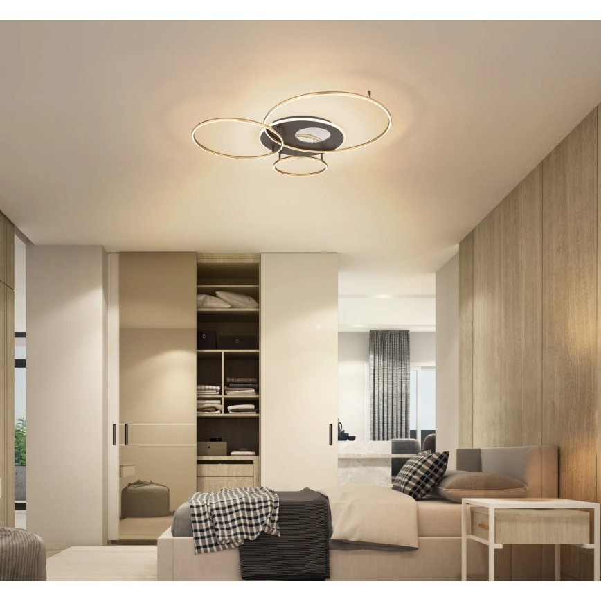 Globo - LED stropna svjetiljka s mogućnošću prigušivanja LED/54W/230V 2700-6000K 90x70 cm crna + daljinski upravljač