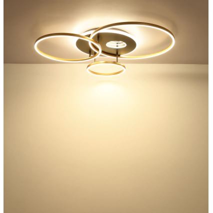 Globo - LED stropna svjetiljka s mogućnošću prigušivanja LED/54W/230V 2700-6000K 90x70 cm crna + daljinski upravljač