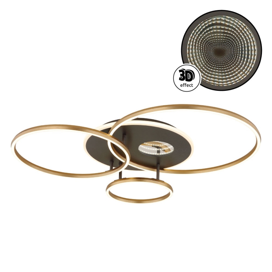 Globo - LED stropna svjetiljka s mogućnošću prigušivanja LED/54W/230V 2700-6000K 90x70 cm crna + daljinski upravljač