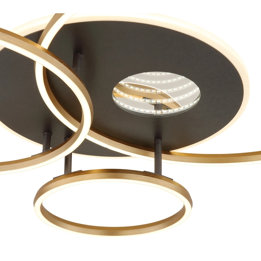Globo - LED stropna svjetiljka s mogućnošću prigušivanja LED/54W/230V 2700-6000K 90x70 cm crna + daljinski upravljač