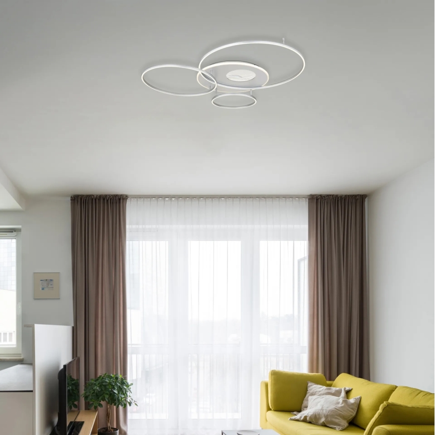 Globo - LED prigušivo stropno svjetlo LED/54W/230V 2700-6500K 90x70 cm srebrno + daljinsko upravljanje