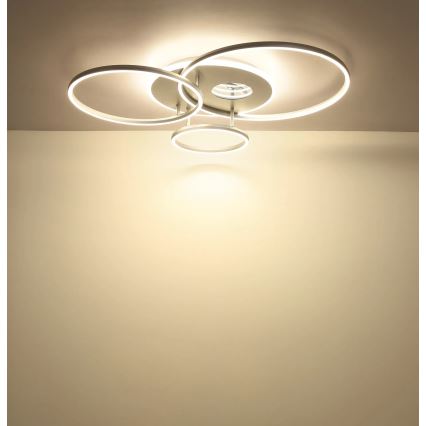 Globo - LED prigušivo stropno svjetlo LED/54W/230V 2700-6500K 90x70 cm srebrno + daljinsko upravljanje