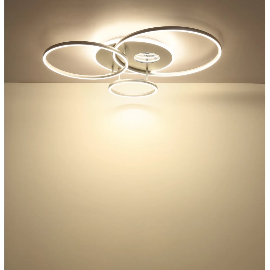 Globo - LED prigušivo stropno svjetlo LED/54W/230V 2700-6500K 90x70 cm srebrno + daljinsko upravljanje