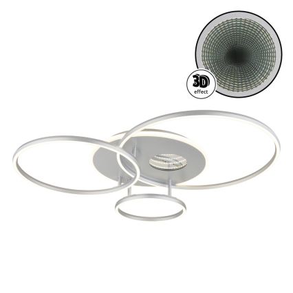 Globo - LED prigušivo stropno svjetlo LED/54W/230V 2700-6500K 90x70 cm srebrno + daljinsko upravljanje