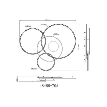 Globo - stropna LED svjetiljka s prigušivanjem LED/70W/230V 2700-6500K matni krom + daljinski upravljač