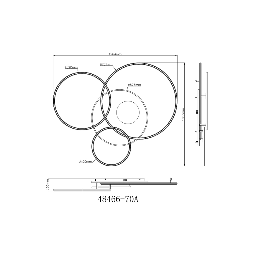 Globo - stropna LED svjetiljka s prigušivanjem LED/70W/230V 2700-6500K matni krom + daljinski upravljač