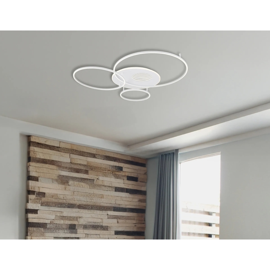 Globo - LED stropno svjetlo s mogućnošću prigušivanja LED/70W/230V 2700-6500K 105x26,5 cm bijela + daljinski upravljač