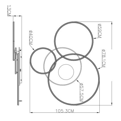 Globo - LED stropno svjetlo s mogućnošću prigušivanja LED/70W/230V 2700-6500K 105x26,5 cm bijela + daljinski upravljač