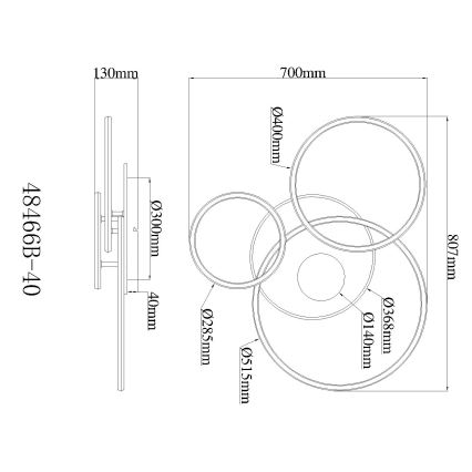 Globo - LED stropna svjetiljka s mogućnošću prigušivanja LED/40W/230V 2700-6500K 70x80,7 cm + daljinski upravljač